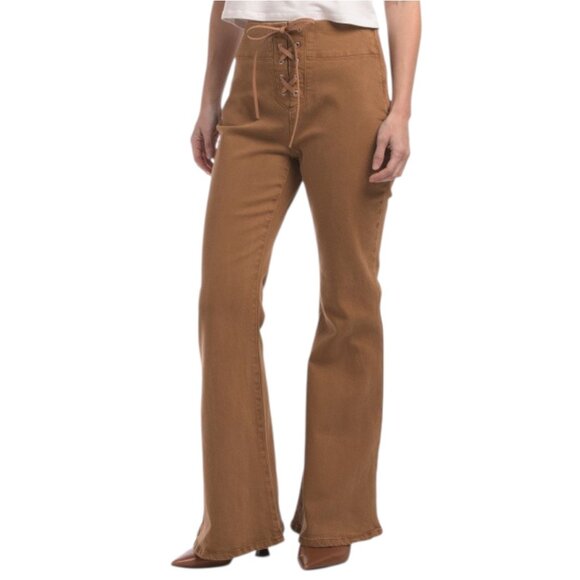 AVEC LES FILLES Santa Fe Lace Up Jeans - Picture 1 of 2